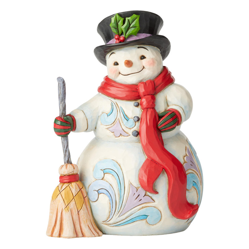 Heartwood Creek Figur Schneemann mit Besen | Wayfair.de